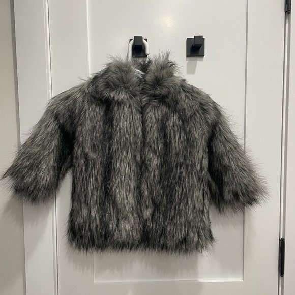 Faux Fur Jacket Toddler Size 4 - Picture 2 of 3